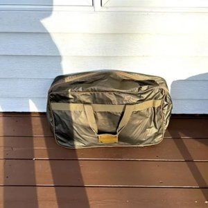 Small duffel bag/luggage lightweight with zipper. NWOT.Hazel/olive color